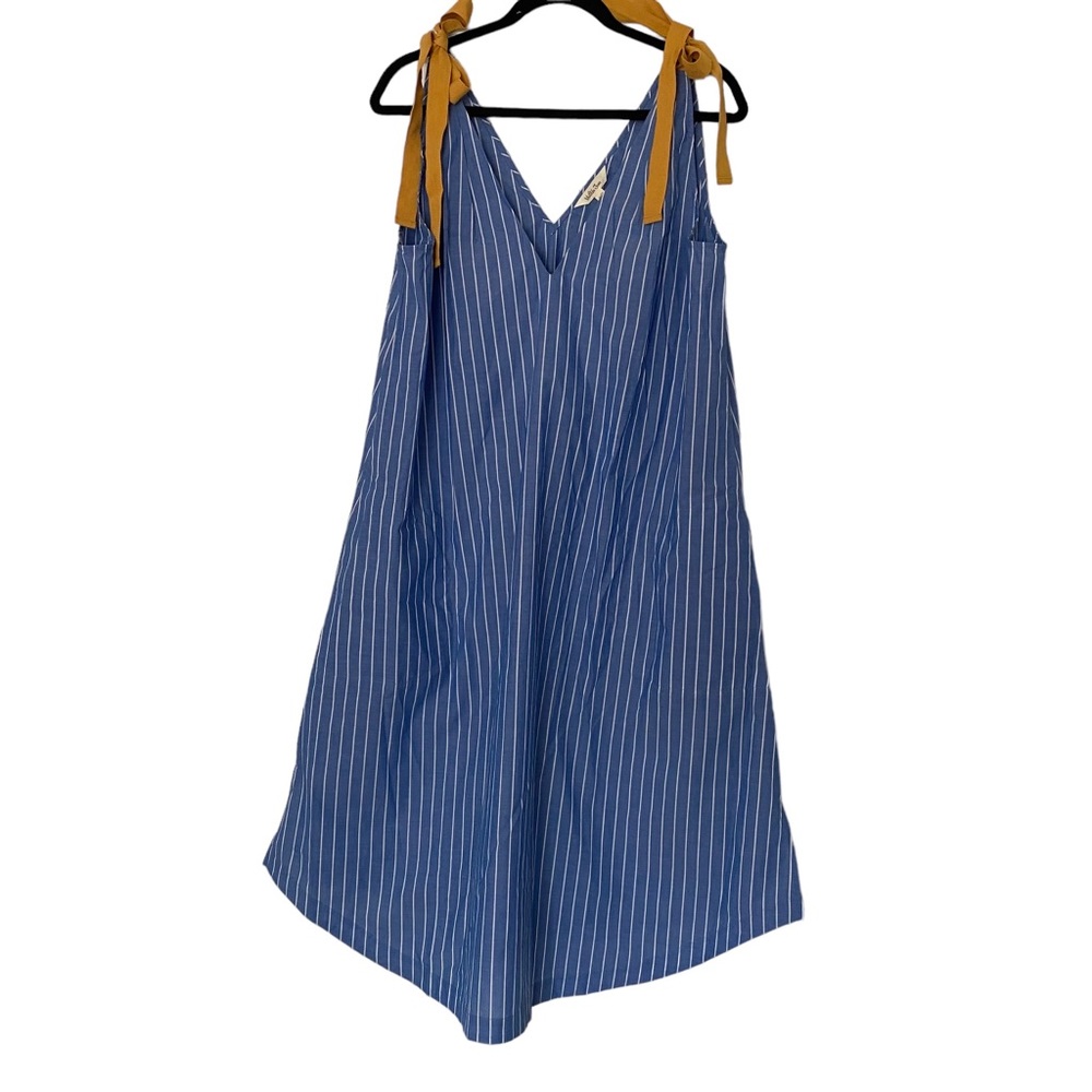 Matilda Jane Midi Cover Up Chambray Blue White Stripe Sandy Seashell SZ Large